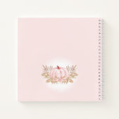 秋エレファントカボチャ女の子ベビシャワーゲストブック ノートブック (裏面)