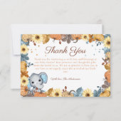 秋エレファントカボチャ赤ちゃんシャワーありがとう サンキューカード (正面)