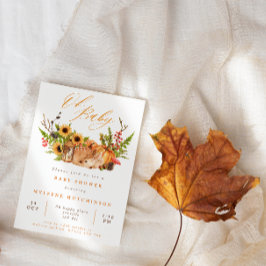 秋オベビーディアパンプキン&ひまわり赤ちゃんシャワー 招待状