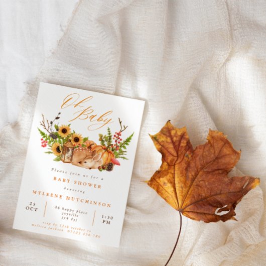 秋オベビーディアパンプキン&ひまわり赤ちゃんシャワー 招待状