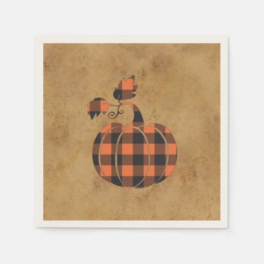 秋オレンジとブラックプライド秋のカボチャ スタンダードカクテルナプキン (正面)