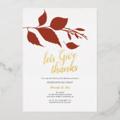 秋オレンジとホワイトフレンズ与えズ 箔招待状 (正面)