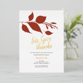 秋オレンジとホワイトフレンズ与えズ 箔招待状 (立ち正面)