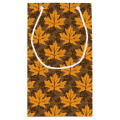 秋オレンジと茶色のカエデ葉メ スモールペーパーバッグ (裏面)