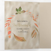 秋オレンジと黄葉色 三つ折り招待状 (内部最初)