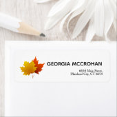 秋オレンジイエロー葉差出人住所ラベル ラベル (インサイチュ)