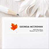 秋オレンジイエロー葉差出人住所ラベル ラベル (インサイチュ)