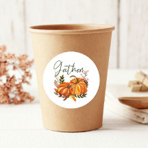 秋オレンジカボチャの葉ギャザーサンクスギビング