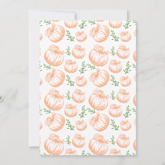 秋オレンジカボンプキンコケットバーブベビーシャワー 招待状 (裏面)