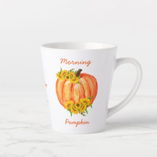 秋オレンジカボンプキンサンクスギビング カフェラテマグ (右)