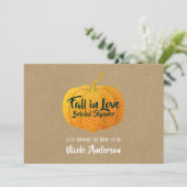 秋オレンジグリッテッドオータムカボチャブライダルシャワー 招待状 (スタンド正面)