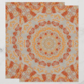 秋オレンジグレー万華鏡のように千変万化するパターンパターンスクラップブック (正面/裏面)