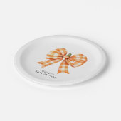 秋オレンジコケットボウベビーシャワー ペーパープレート (アングル)