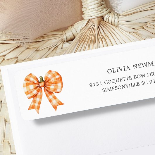 秋オレンジコケットボウ差出人住所 ラベル