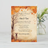 秋オレンジツリーズ素朴結婚ズお祝い 招待状 (スタンド正面)