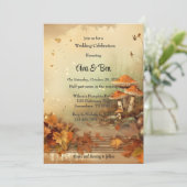 秋オレンジツリー結婚キノコお祝い 招待状 (スタンド正面)