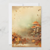 秋オレンジツリー結婚キノコお祝い 招待状 (裏面)