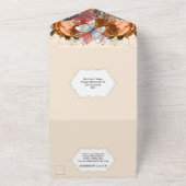 秋オレンジバタフライシックきらめくグリッターバラ オールインワン招待状 (外側)