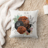 秋オレンジバラフローラ装飾用クッション クッション (ブランケット)