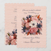 秋オレンジブラックピンク招待状 招待状 (正面/裏面)