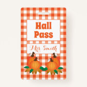 秋オレンジホールパス（名前あり） バッジ (正面)