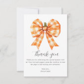 秋オレンジボウベビーシャワーサンキューカード サンキューカード (正面)