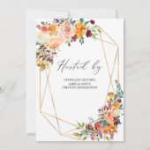 秋オレンジマリゴールドイエローフローラブライダルシャワー 招待状 (裏面)