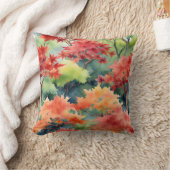 秋オレンジレッドカ日本のエデの木 クッション (ブランケット)