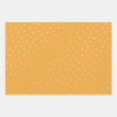 秋オレンジレッド及びスノーフレーク模様金ゴールド ラッピングペーパーシート (正面3)