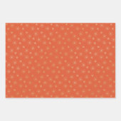 秋オレンジレッド及びスノーフレーク模様金ゴールド ラッピングペーパーシート (正面2)