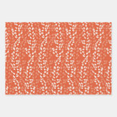 秋オレンジレッド及び葉柄金ゴールド ラッピングペーパーシート (正面2)