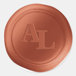 秋オレンジワックスシールモノグラム結婚式用シール ラウンドシール