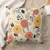 秋オレンジ色の黄色い花離れの クッション (ブランケット)