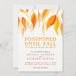 秋オレンジ葉色の結婚に延期 招待状