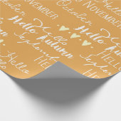 秋オレンジ黄色ホワイト10月11日 ラッピングペーパー (角)