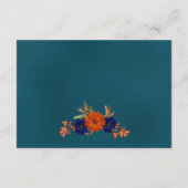 秋オレン素朴ジネイビーブルーウェディングレセプション エンクロージャーカード (裏面)