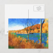 秋オンオハイオ水彩画 ポストカード (正面/裏面)