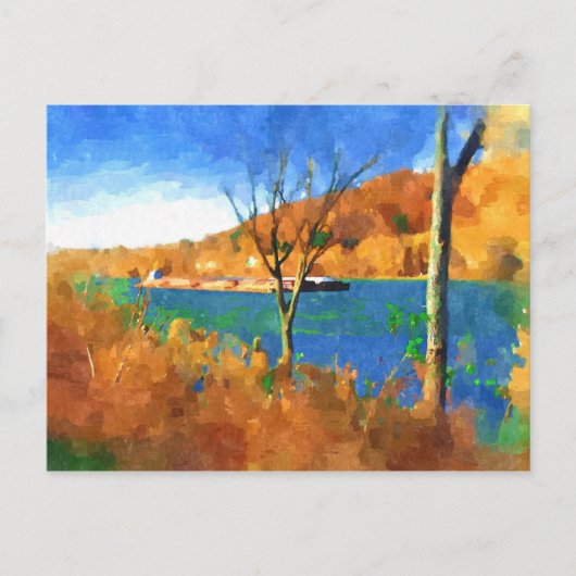秋オンオハイオ水彩画 ポストカード (正面)