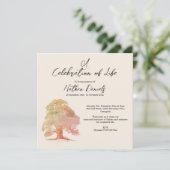 秋オークツリーお祝いのライフカード 招待状 (スタンド正面)