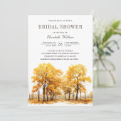 秋オークツリーフォトQRコードブライダルシャワー 招待状 (スタンド正面)