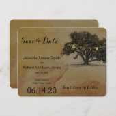 秋オークツリーランタンウェディング日付を保存 セーブザデート (正面/裏面)