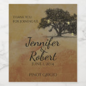 秋オークツリー結婚ランタンのワインラベル ワインラベル (シングルラベル)