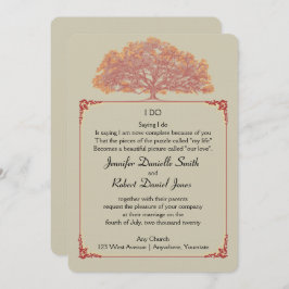 秋オークツリー結婚式招待状 招待状