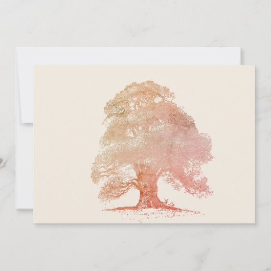 秋オークツリー葬儀アナウンスメントカード 招待状 (裏面)