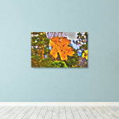 秋オークリーフHDR キャンバスプリント (インサイチュ (ウッドフロア))