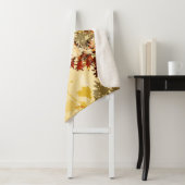 秋オーク葉ズオレンジレッドイエローシェルパブランケット シェルパブランケット (インサイチュ)