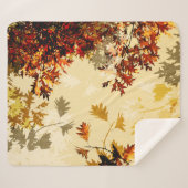 秋オーク葉ズオレンジレッドイエローシェルパブランケット シェルパブランケット (正面(横))