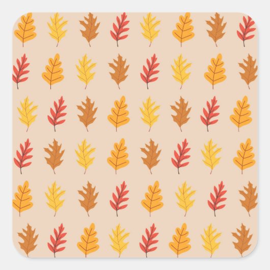 秋オーク葉ズ スクエアシール (正面)