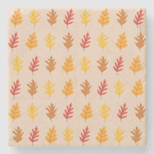 秋オーク葉ズ ストーンコースター (正面)