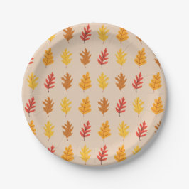 秋オーク葉ズ ペーパープレート